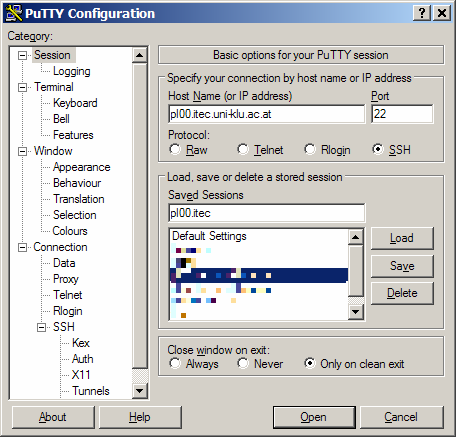  Screenshot PuTTy 1